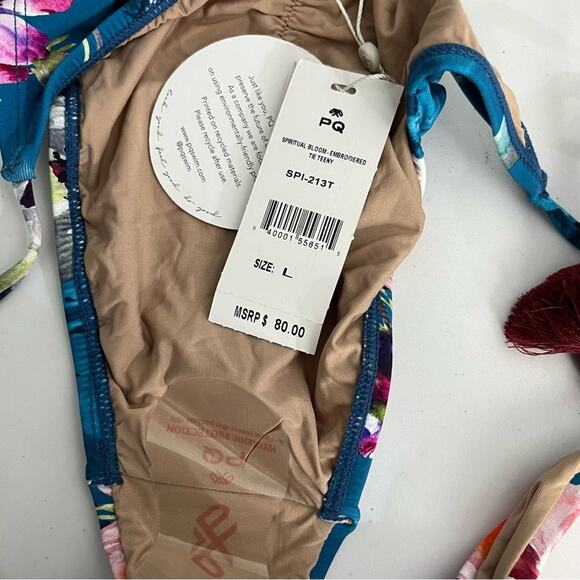 Pilyq Spiritual Bloom Beaded Bikini Bottoms Size Large NWT - Picture 6 of 6